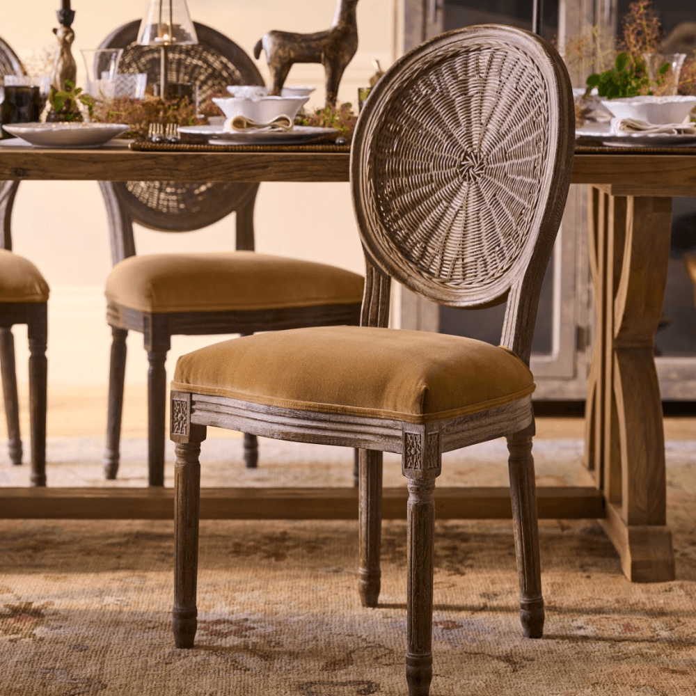 Washakie Velvet Dining Chair, Fawn Velvet Fawn