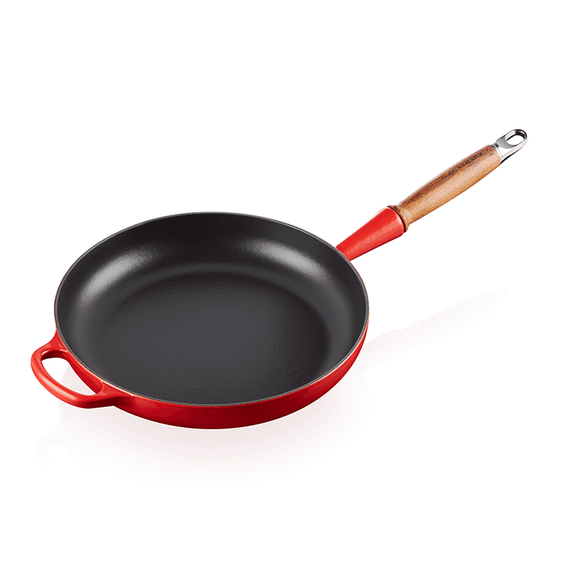 Signature Cast Iron Frying Pan with Wooden Handle