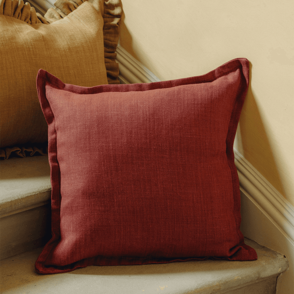 Rosalyn Linen Cushion, Saffron