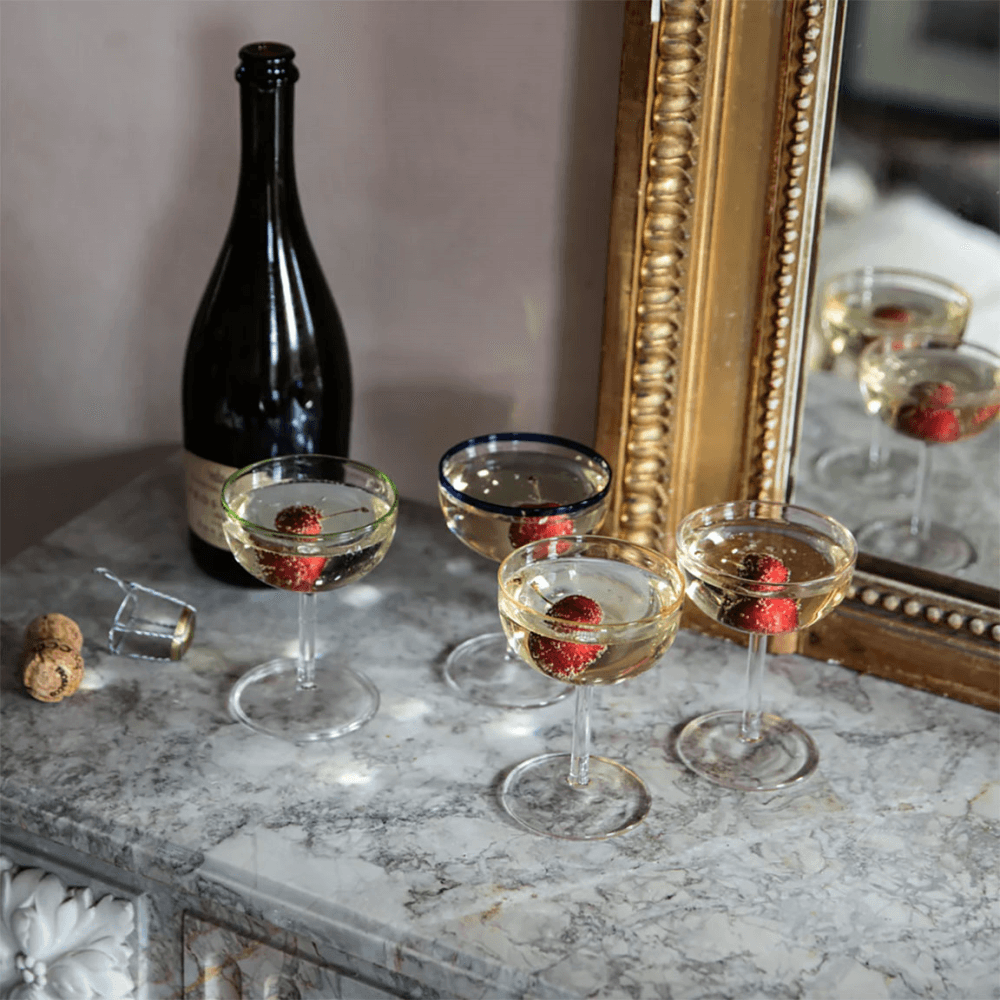 Confetti Set of 4 Champagne Coupes, Multi