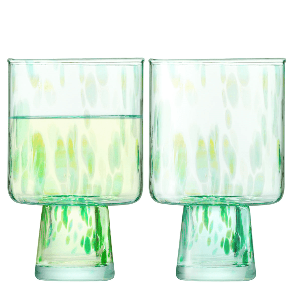 Sea Glass Set of 2 Wine Glasses, Ocean Green