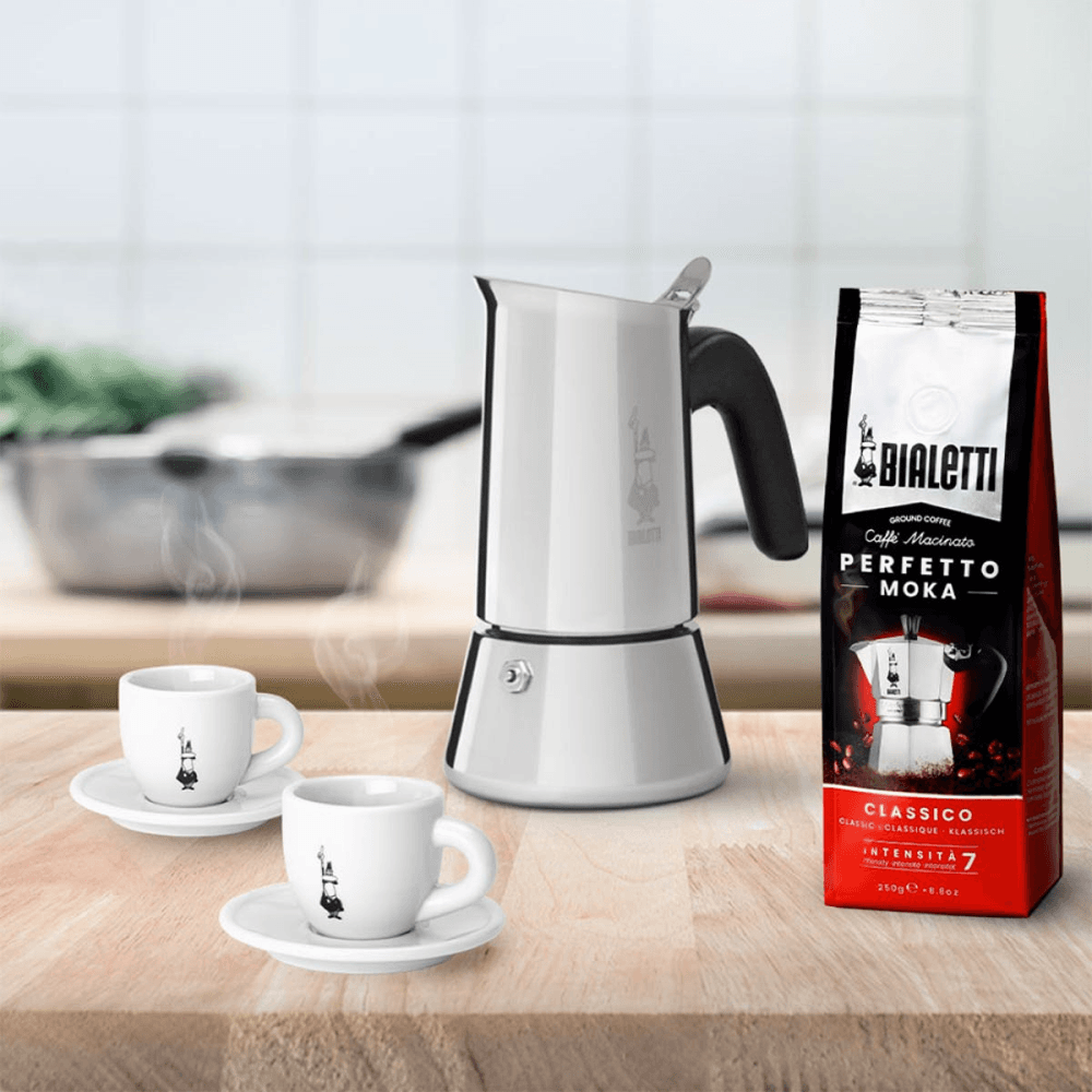 Venus Induction stainless steel stovetop coffee maker, Silver