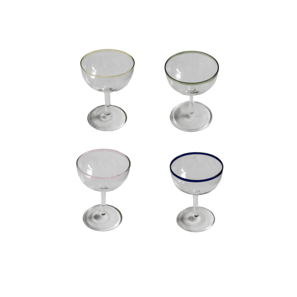Confetti Set of 4 Champagne Coupes, Multi