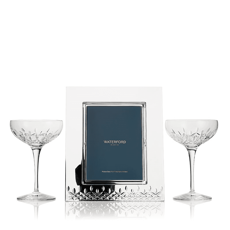 Lismore Essence Photo Frame & Set of 2 Coupes, Clear