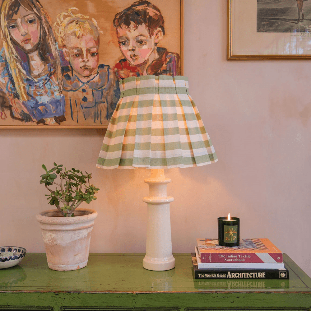 Tangier Stripe Linen Structured Box Pleat Lampshade