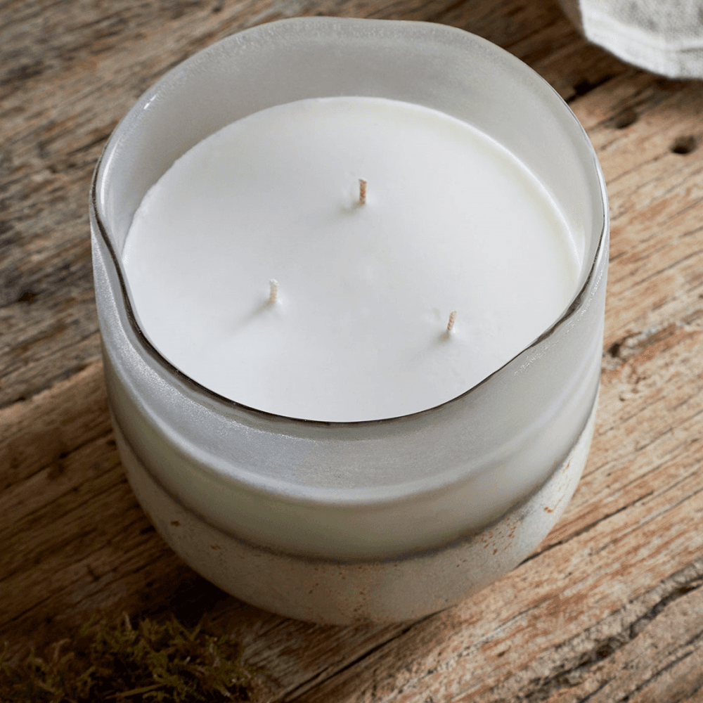 Sea Salt & Moss 3 Wick Scented Candle, Aged Smoke
