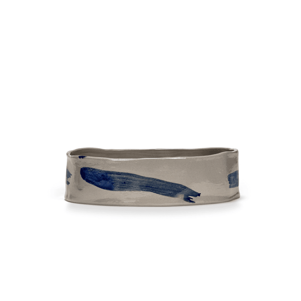 Sophia by Marie Michielssen Oval Deep Serving Plate, Beige Blue