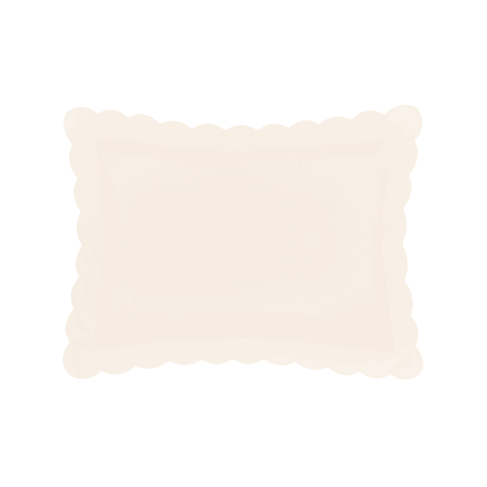 Annabelle Scalloped Pair of Pillowcases, Ivory