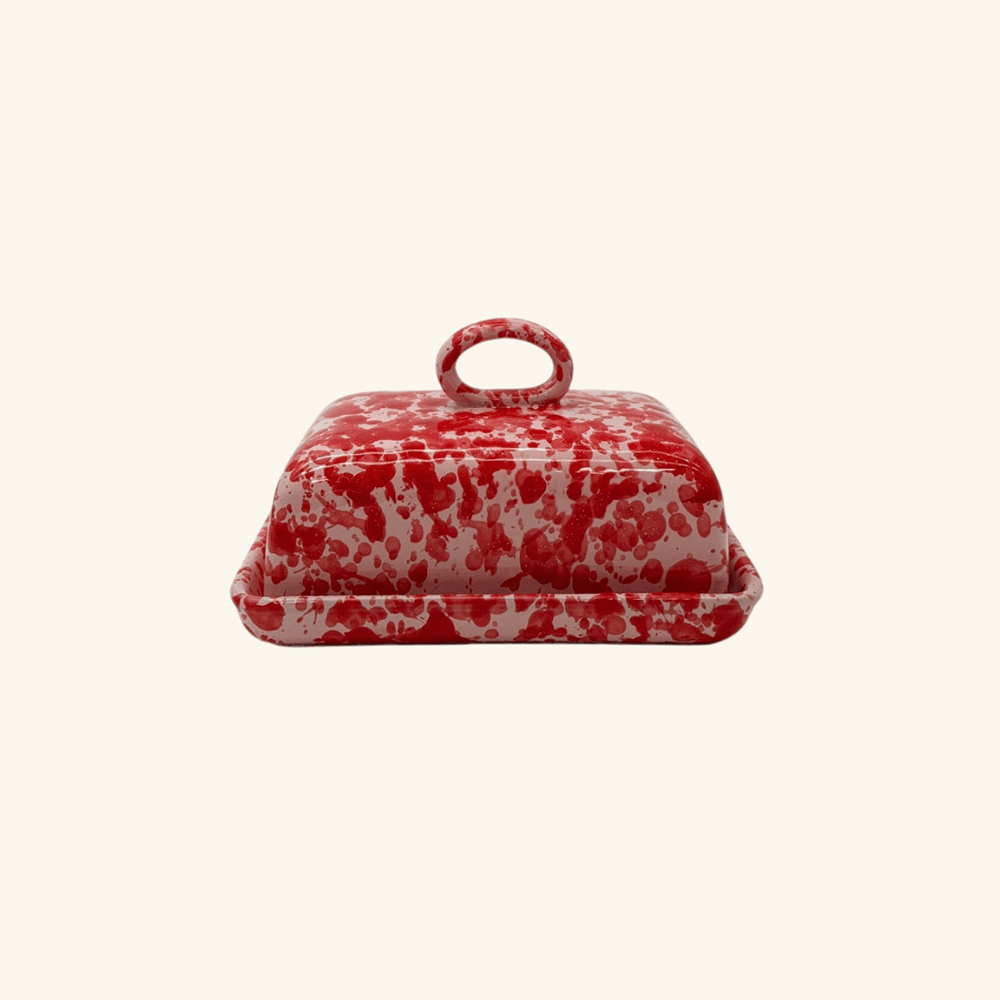 Italian Splatterware Butter Dish