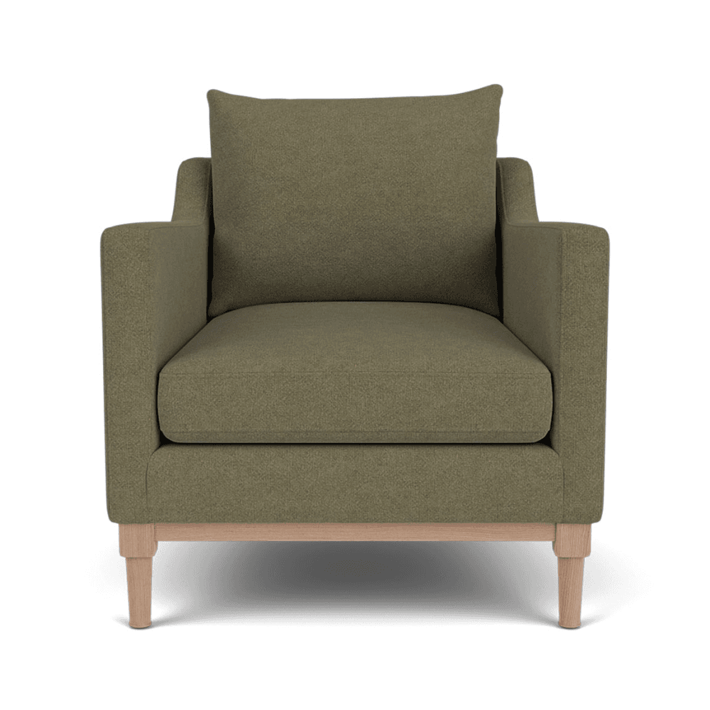 Eliza Armchair, Linen Moss & Natural Oak