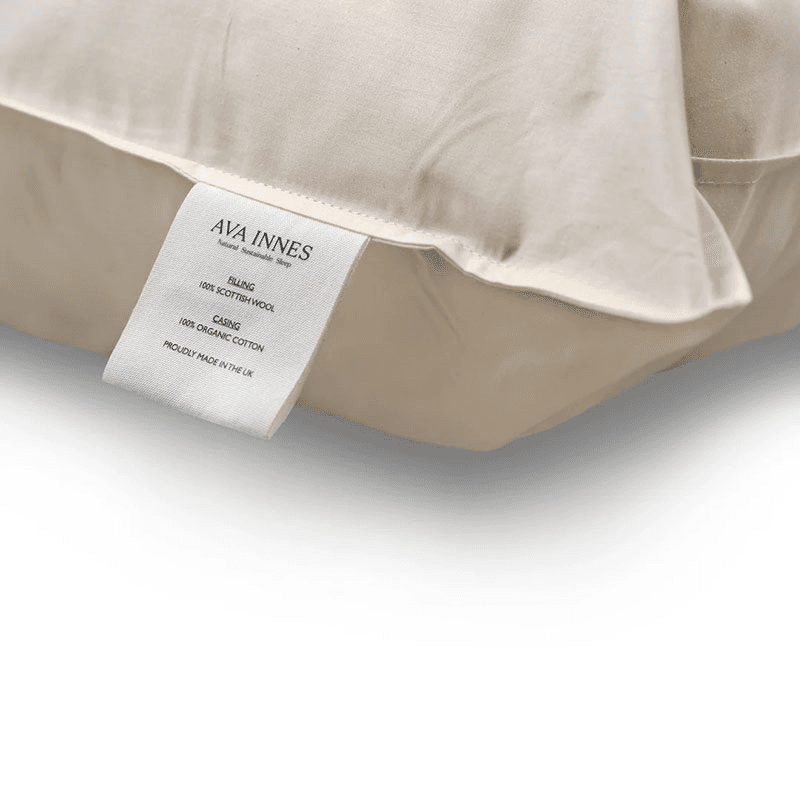 Scottish Wool Medium Square Pillow, Natural