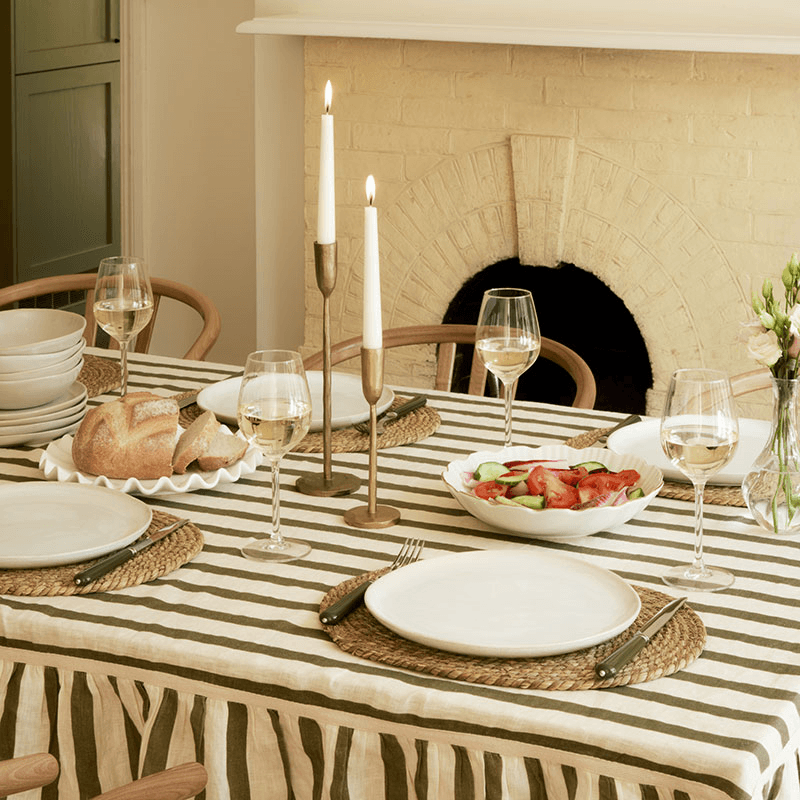 Organic Set of 4 Dinner Plates, Cream