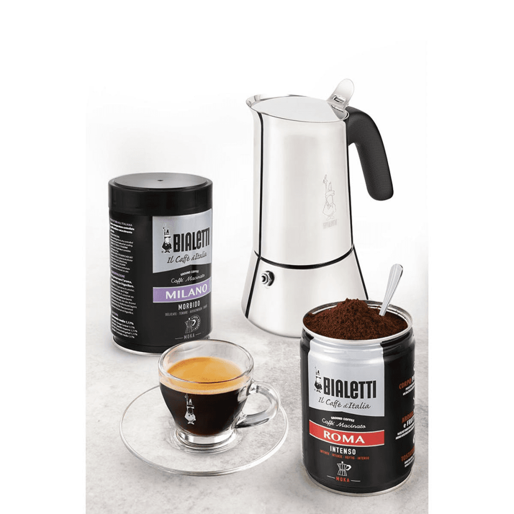 Venus Induction stainless steel stovetop coffee maker, Silver