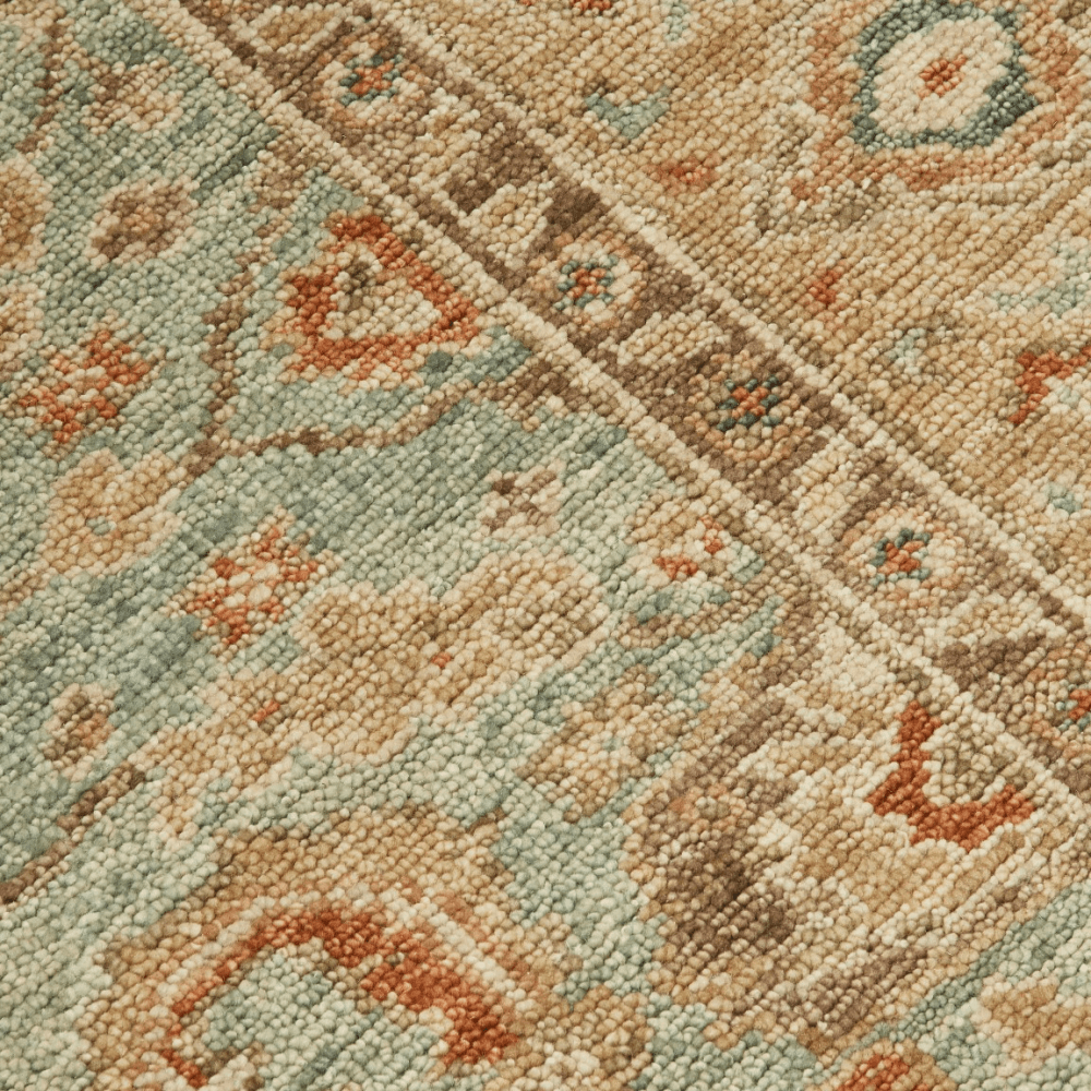 Karigar Rug, Light Green/Camel