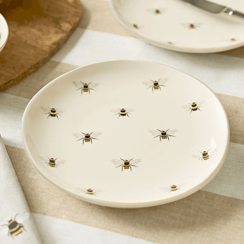 Image showing the Bees Side Plate, Natural product.