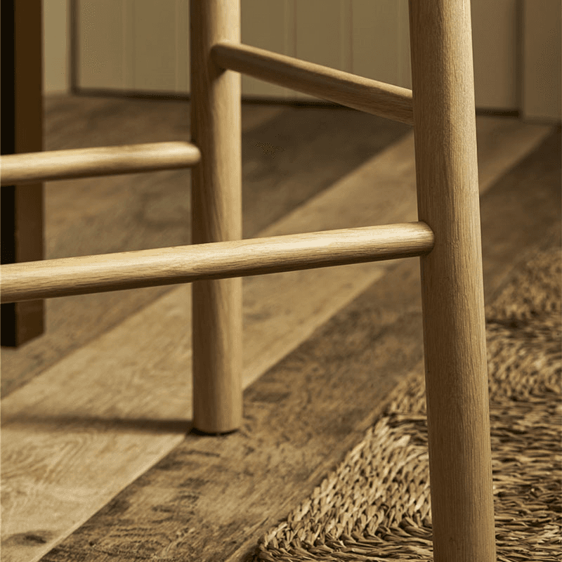 Longworth Spindle Back Bar Stool, Oak Wood