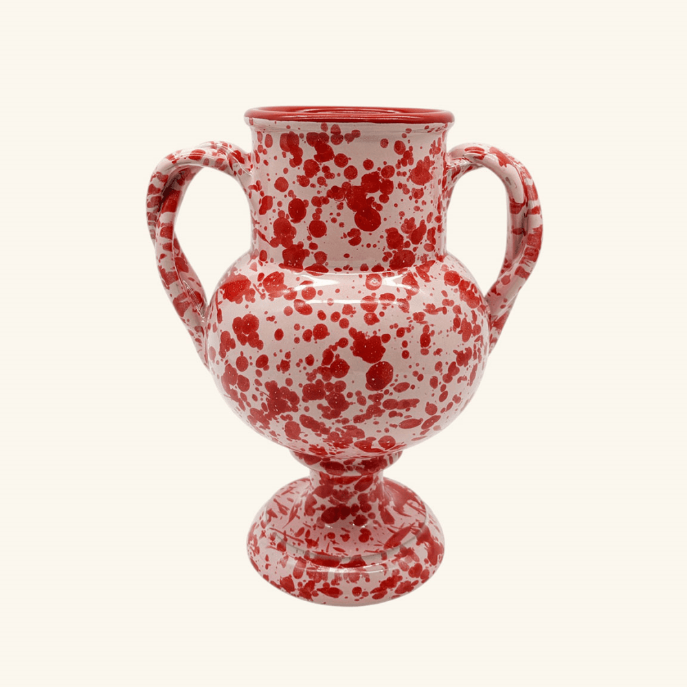 Italian Splatterware Two Handle Vase
