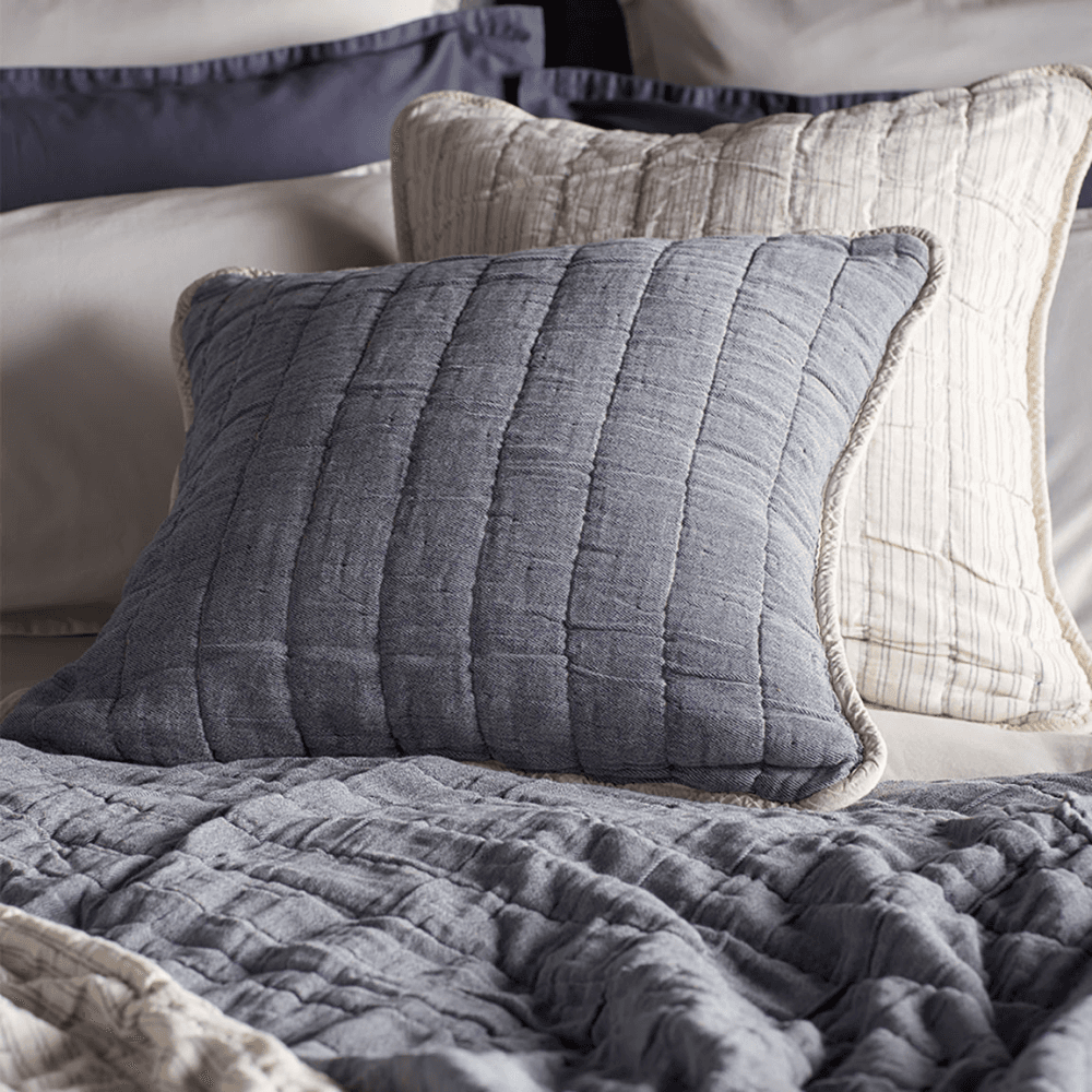 Vivienne Quilted Cushion Cover, French Blue