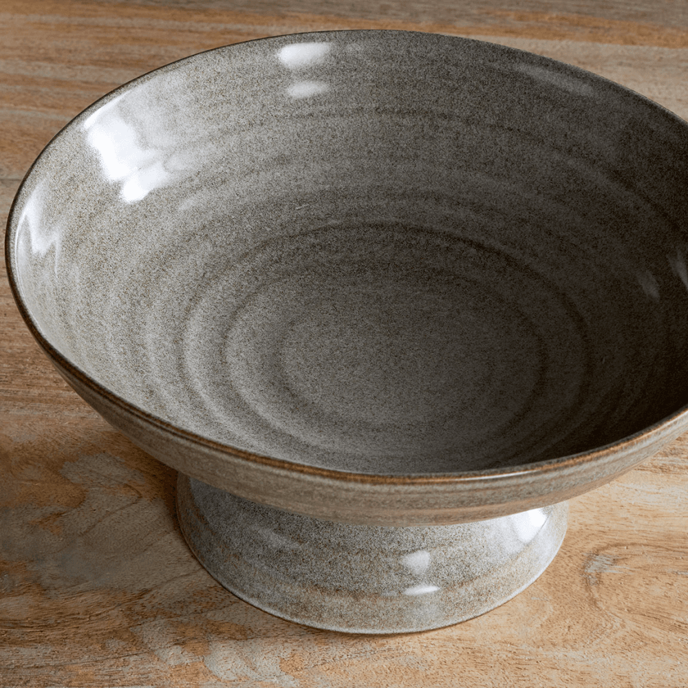 Valinha Footed Bowl, Grey
