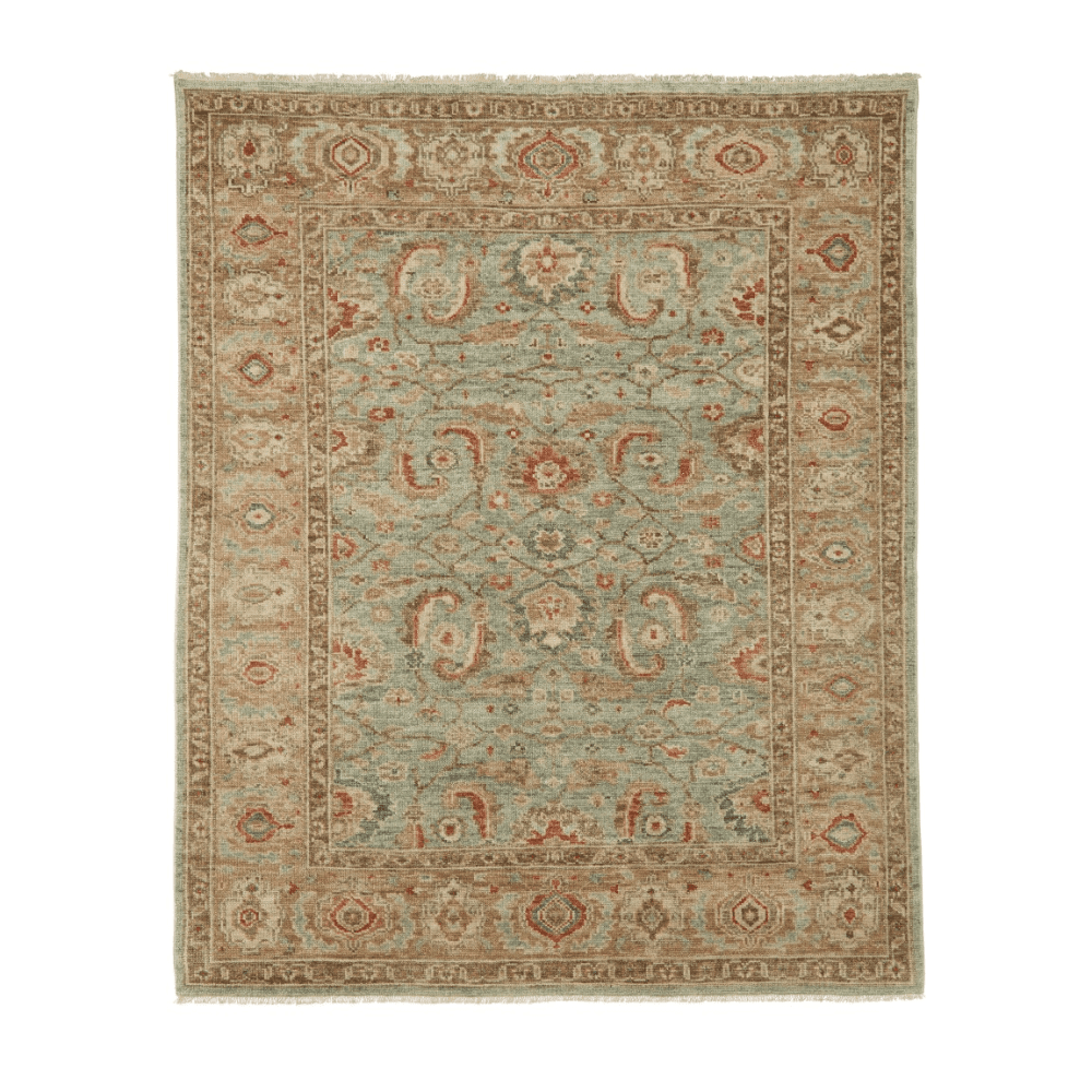 Karigar Rug, Light Green/Camel
