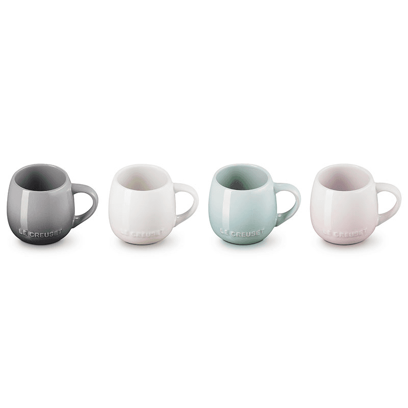 Stoneware Set of 4 Coupe Mugs, Multi