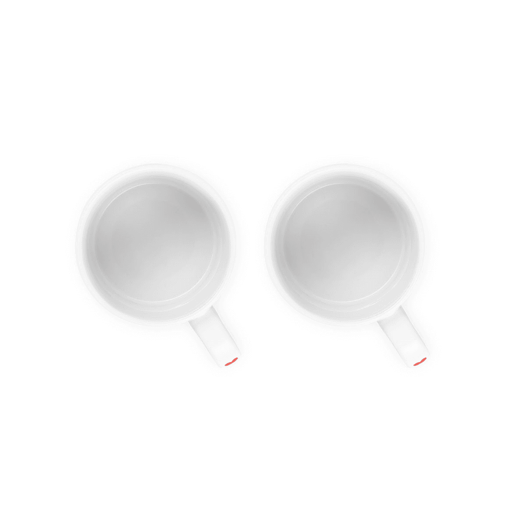 Set of 2 Mugs, Heart Decal