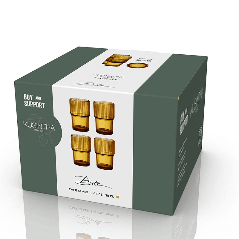 Kusintha Set of 4 Cafe Glasses