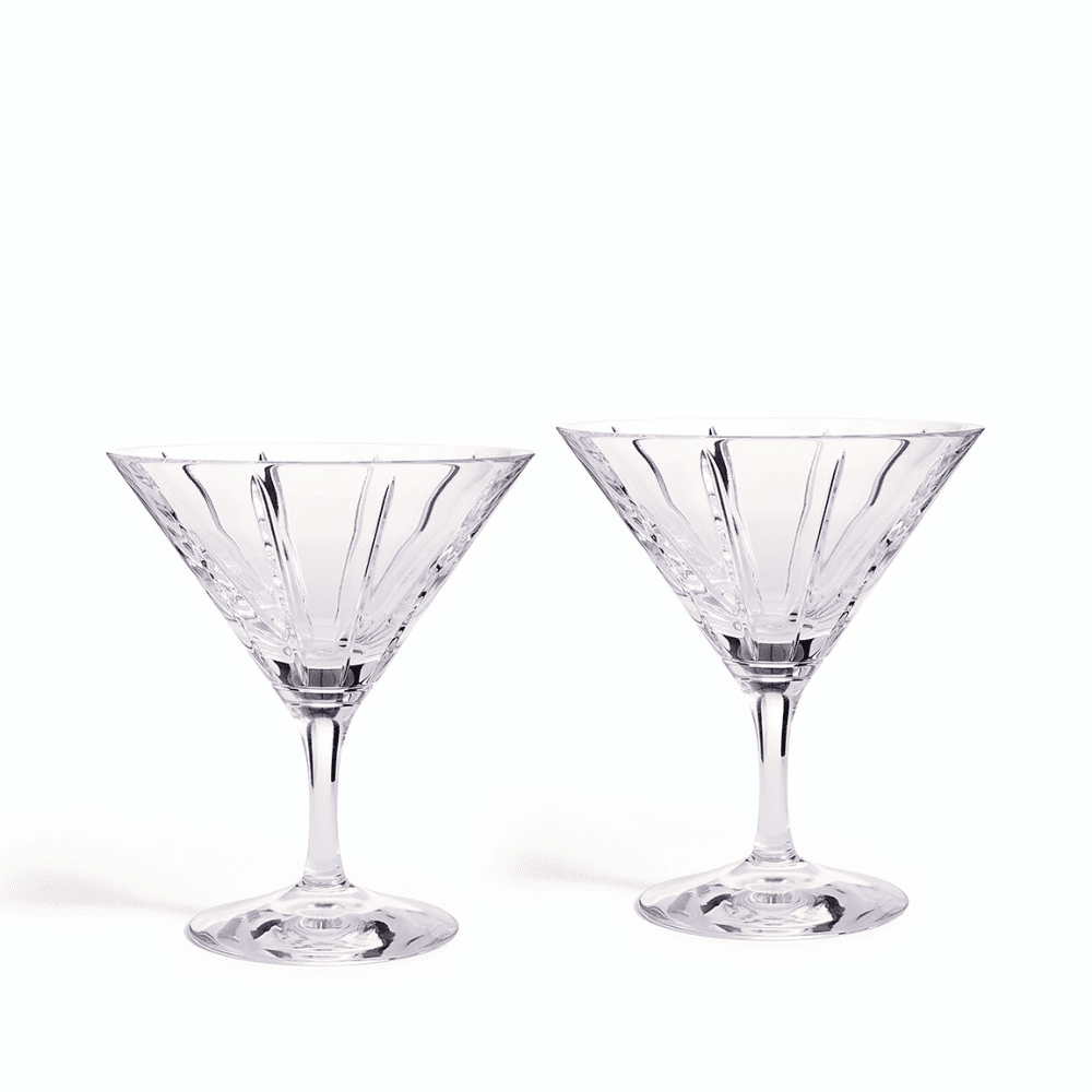 Luxe Graphite Pair of Martini Glasses, Clear