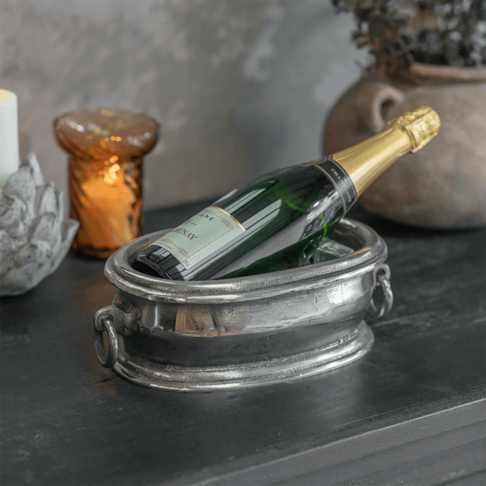 Smithfield Aluminium Oval Wine Cooler, Silver