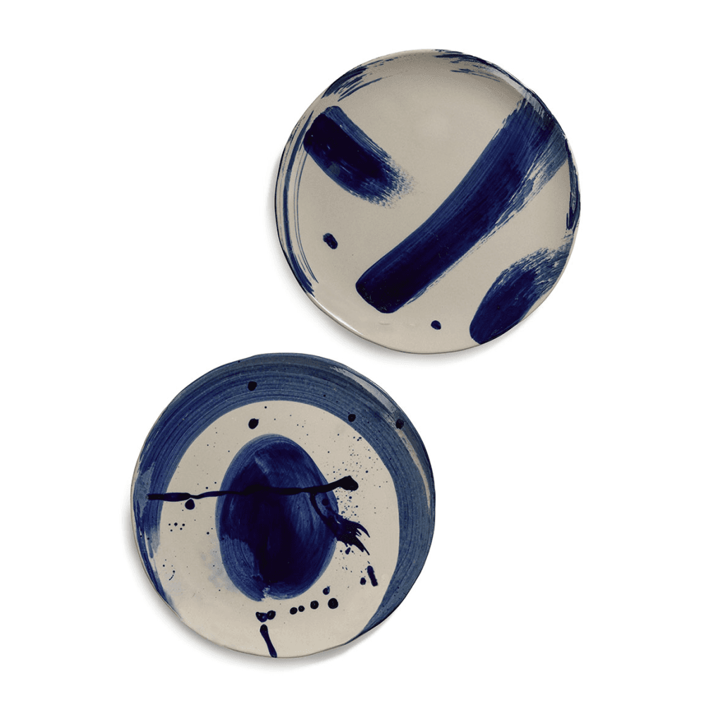 Sophia by Marie Michielssen Set of 4 Dinner Plates, Beige Blue