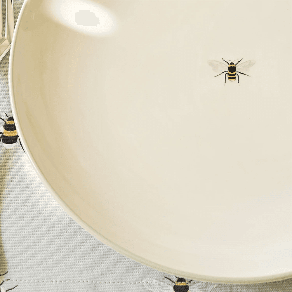 Bees Dinner Plate, Natural