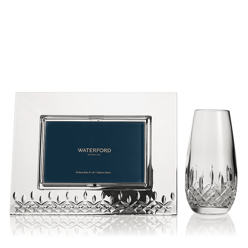 Lismore Essence Photo Frame & Bud Vase Set, Clear