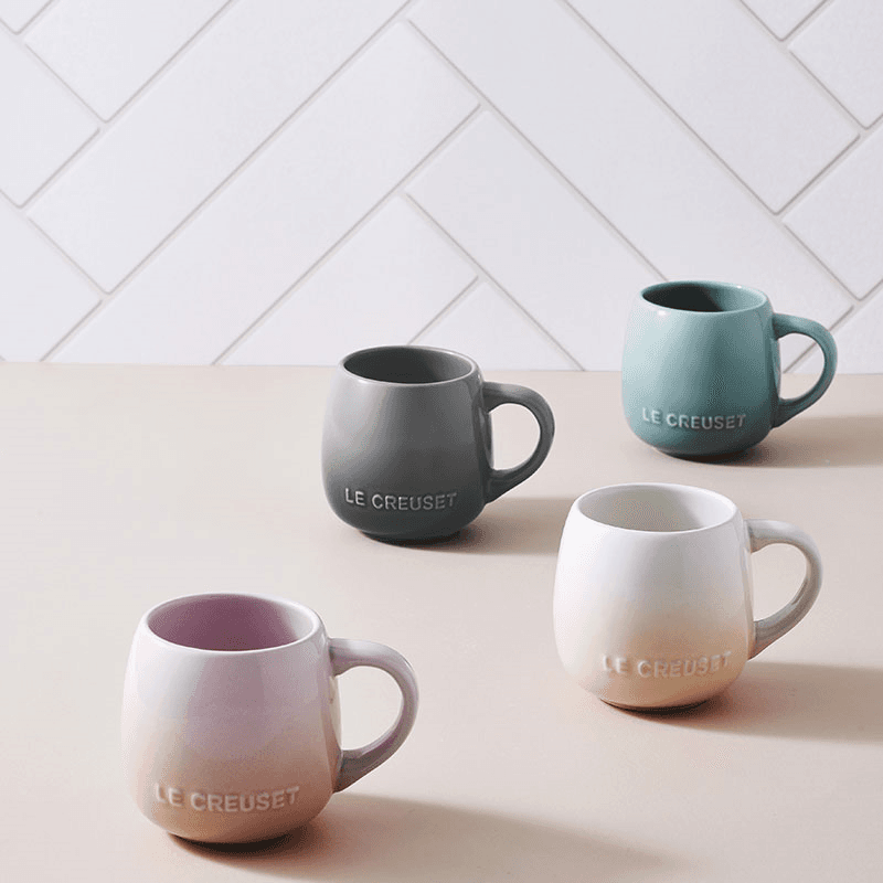 Stoneware Set of 4 Coupe Mugs, Multi