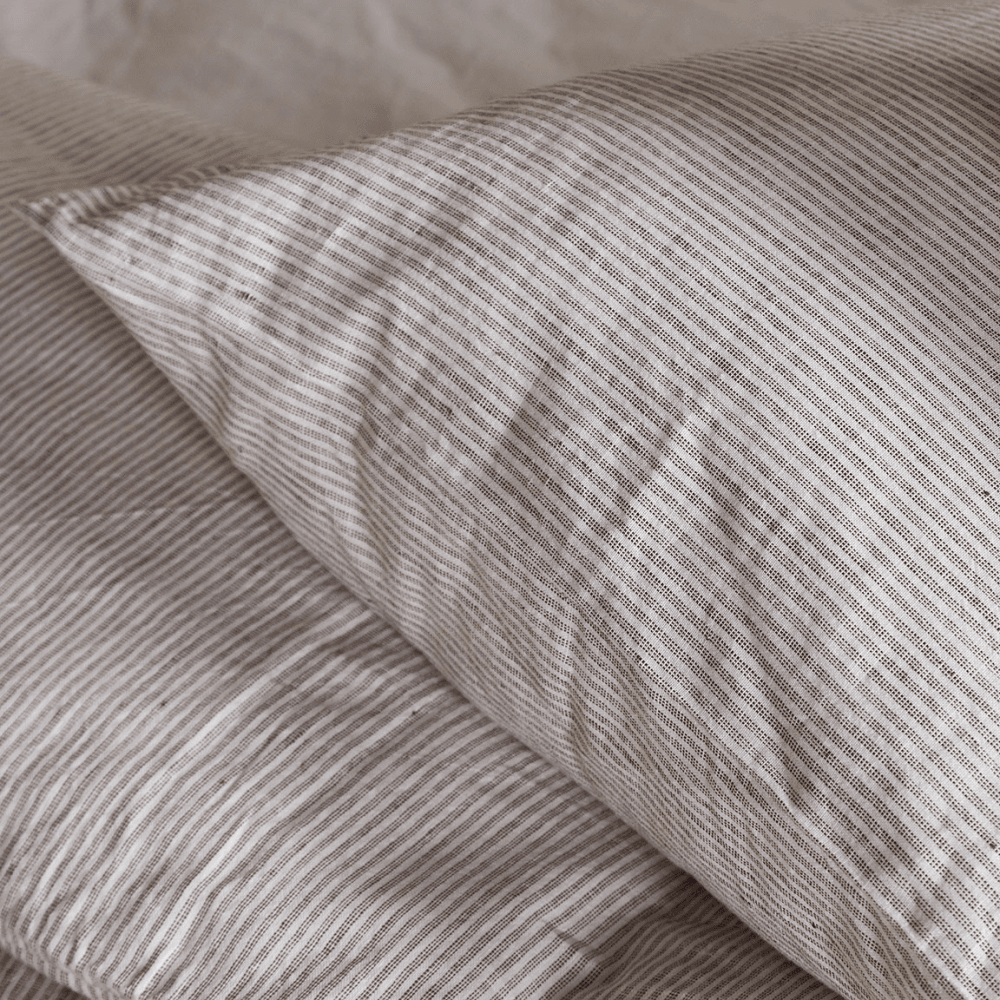 Borba Pair of Hemp & Cotton Pillowcases, Espresso
