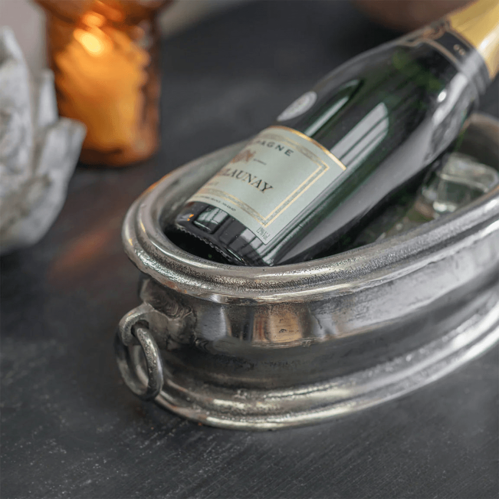 Smithfield Aluminium Oval Wine Cooler, Silver