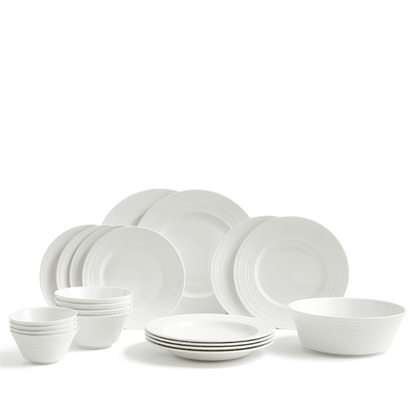 Intaglio 21 Piece Dinner Set, White