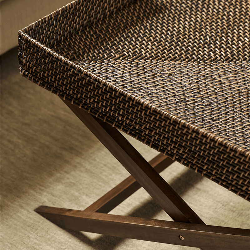 Wittering Rattan Coffee Table With Stand, Antique Brown