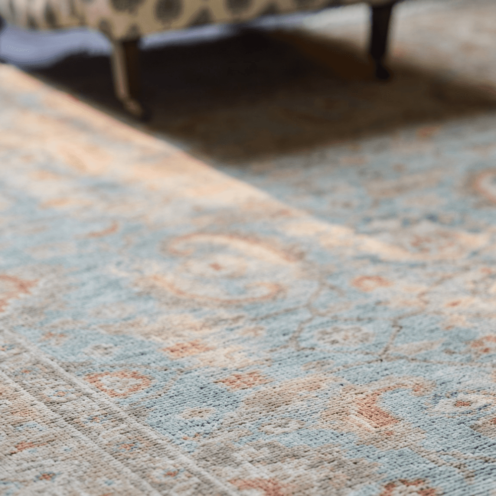 Karigar Rug, Light Green/Camel