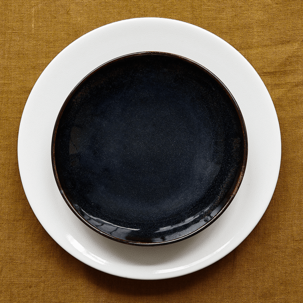 Tourron Set of 2 Presentation Plates, Indigo