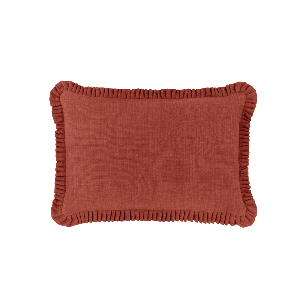 Estelle Pleated Linen Cushion, Saffron