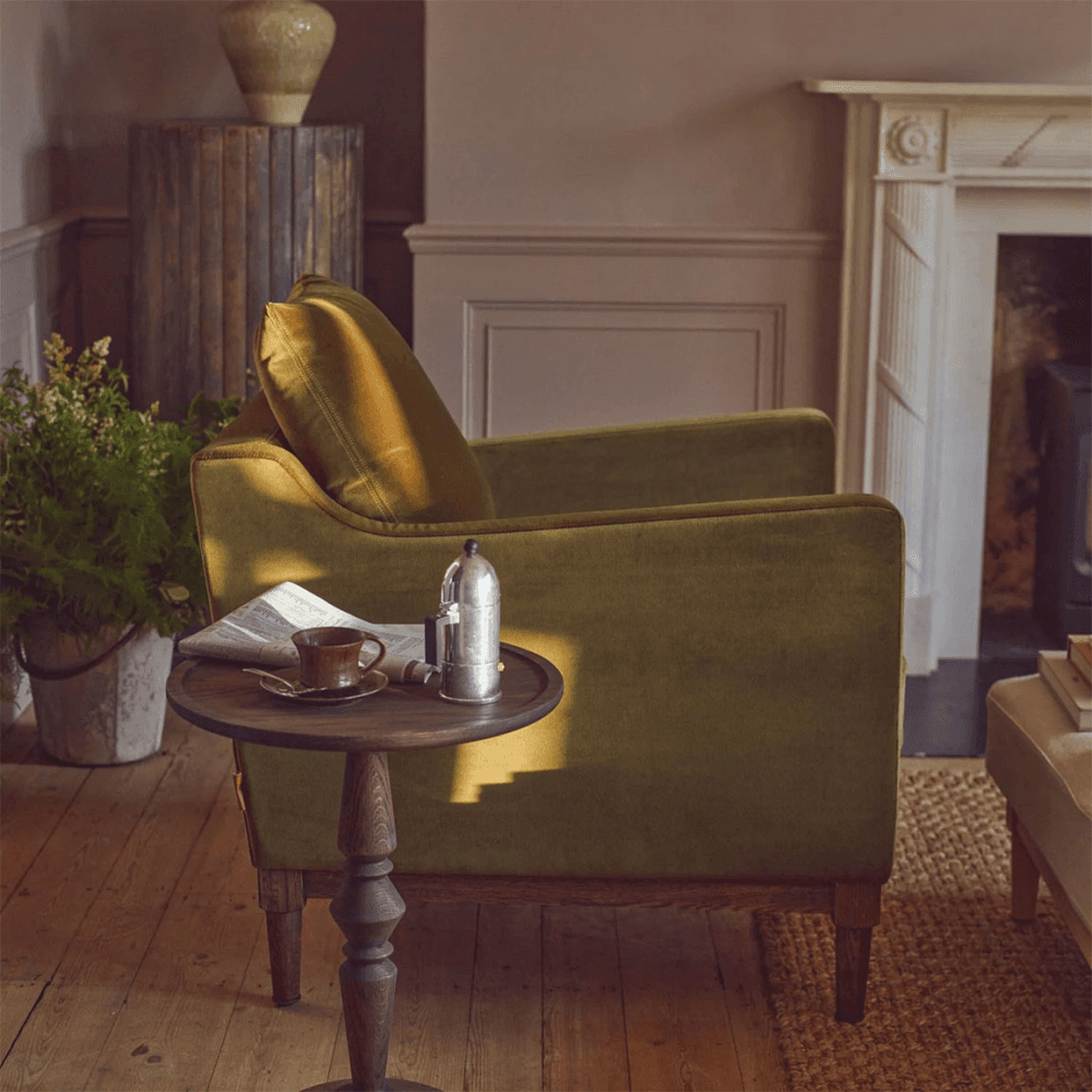 Eliza Armchair, Linen Moss & Natural Oak