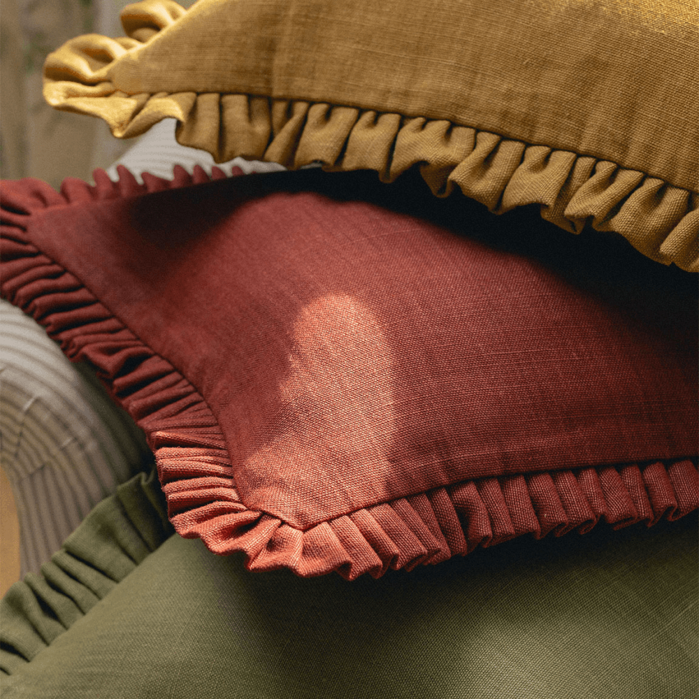 Rosalyn Linen Cushion, Saffron