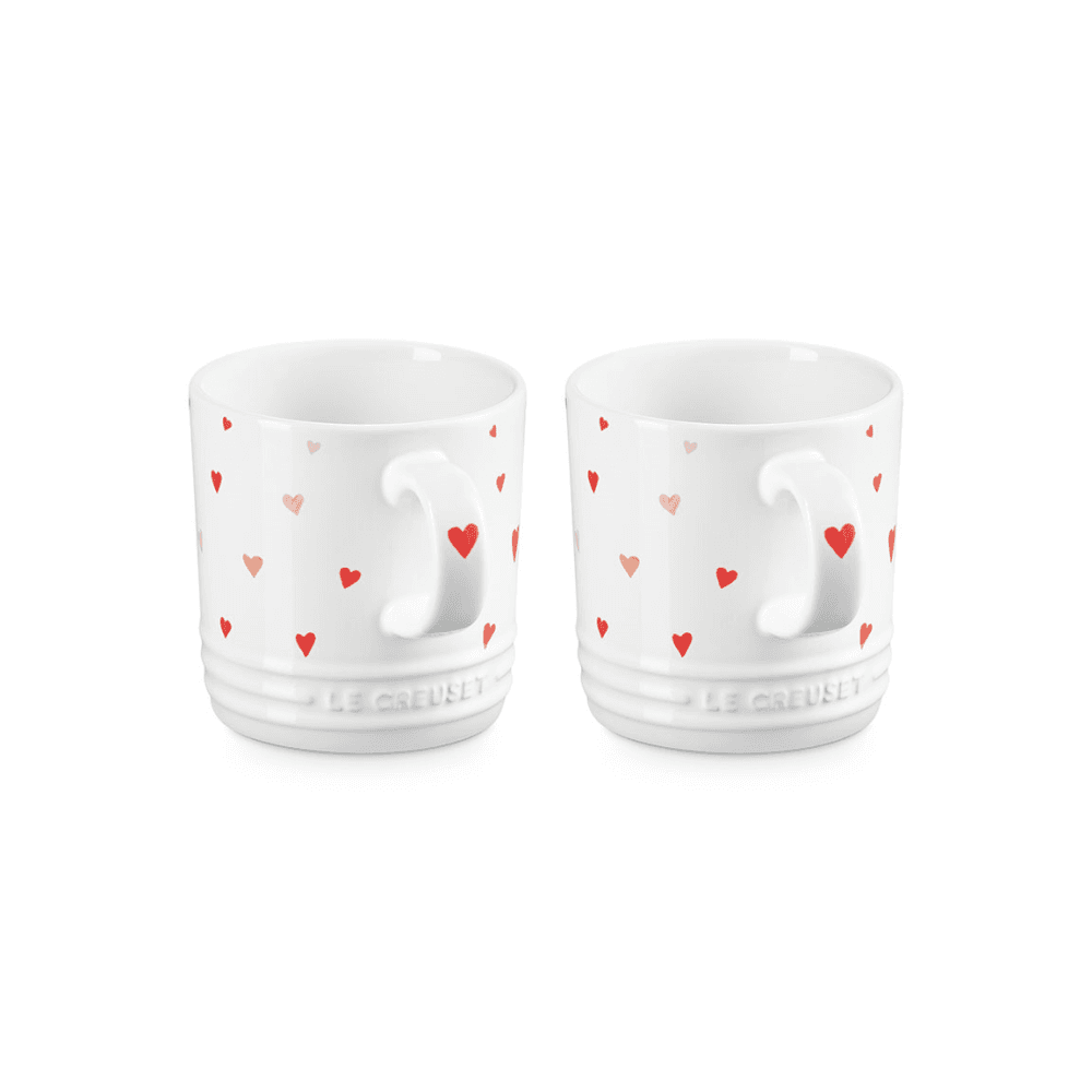 Set of 2 Mugs, Heart Decal