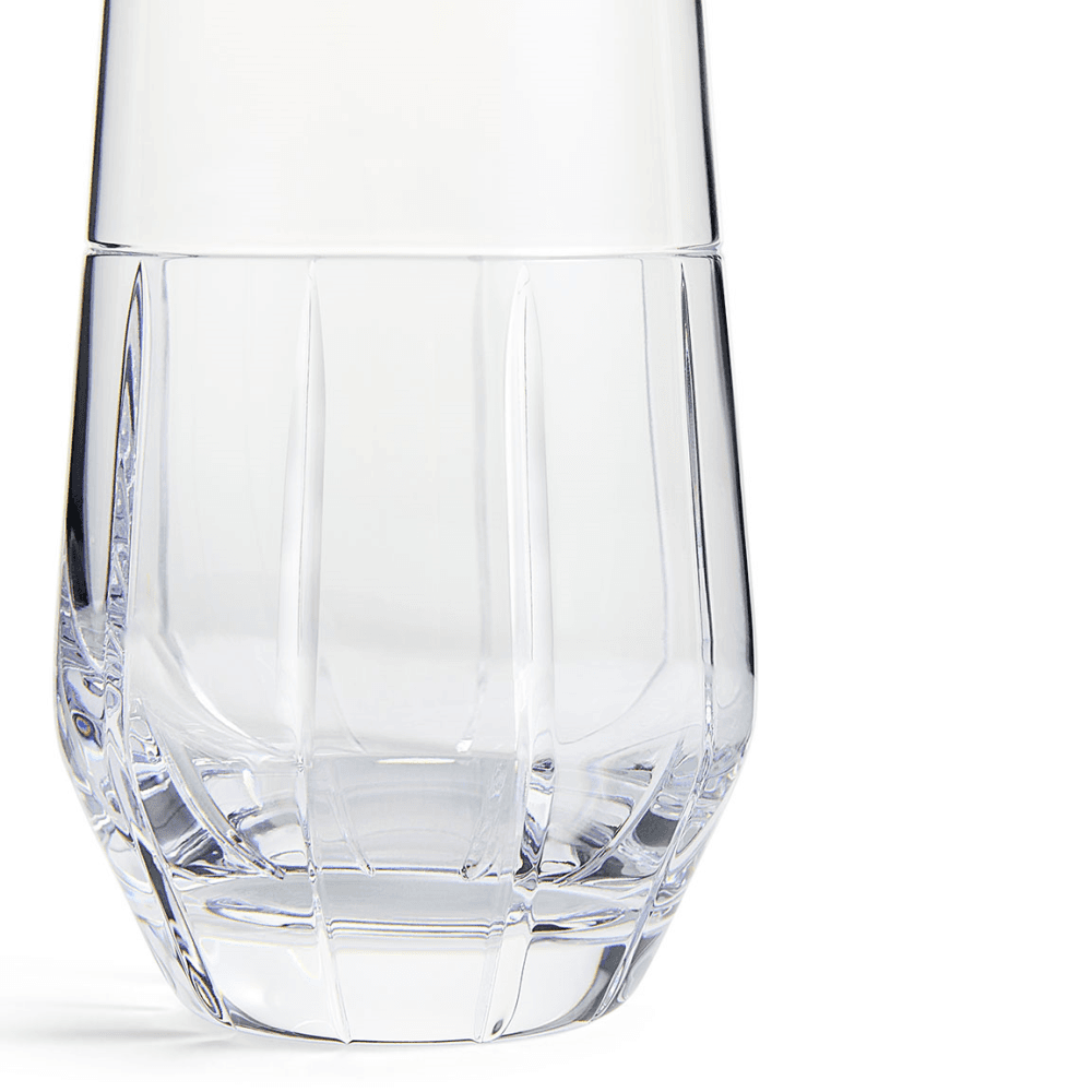 Luxe Graphite Pair of Highball Glasses, Clear