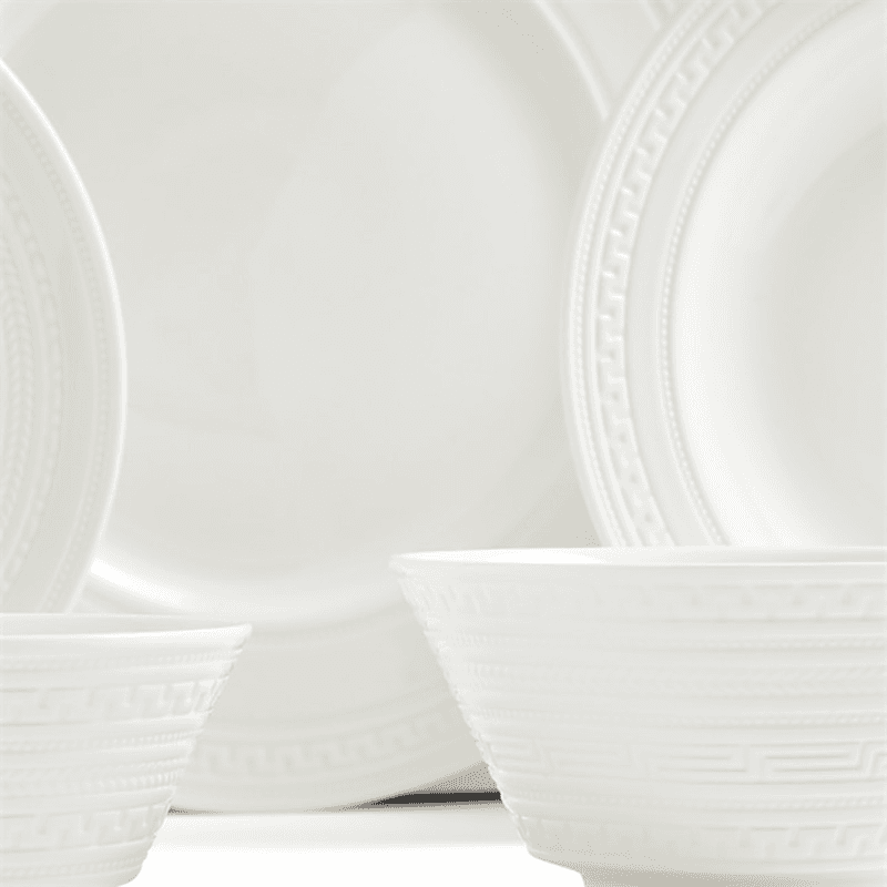 Intaglio 21 Piece Dinner Set, White