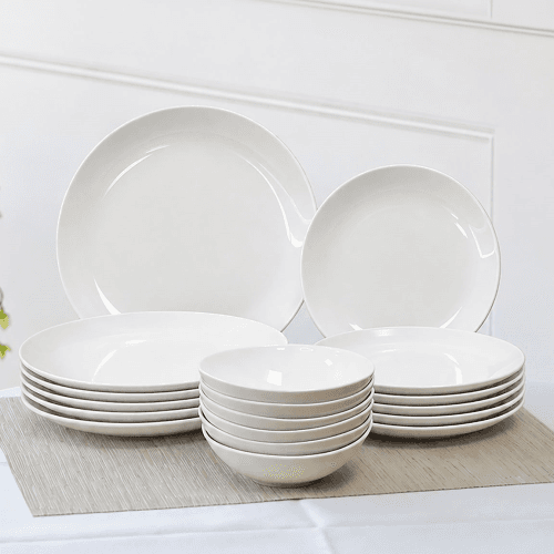 Image showing the Orientix Orientix 18 Piece Bone China Dinner Set, White product.