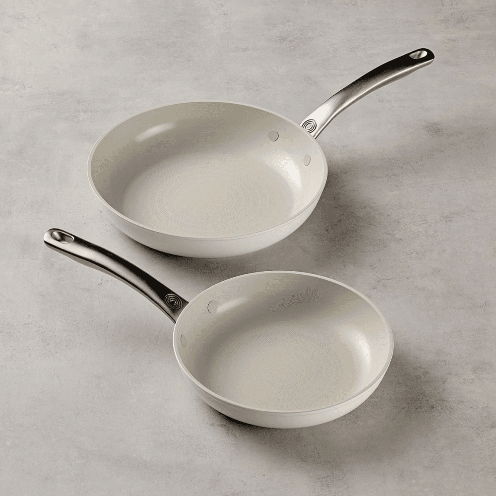 Halo Laser Defence Set of 2 Frying Pans, White