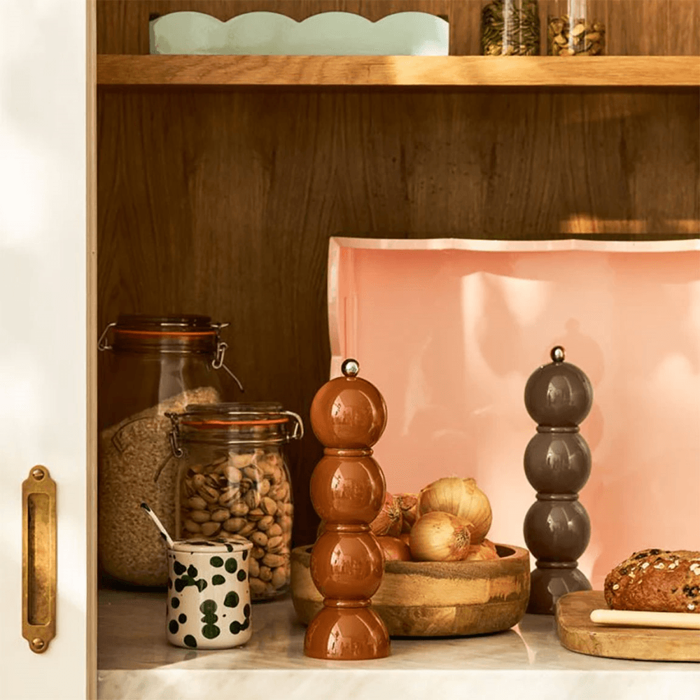 Lacquered Bobbin Salt or Pepper Mill