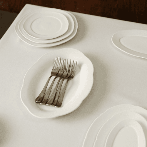 Image showing the Silhouette by Sergio Herman Set of 2 High Oval Plates, White product.