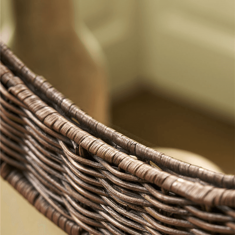 Wittering Rattan Round Mirror, Antique Brown